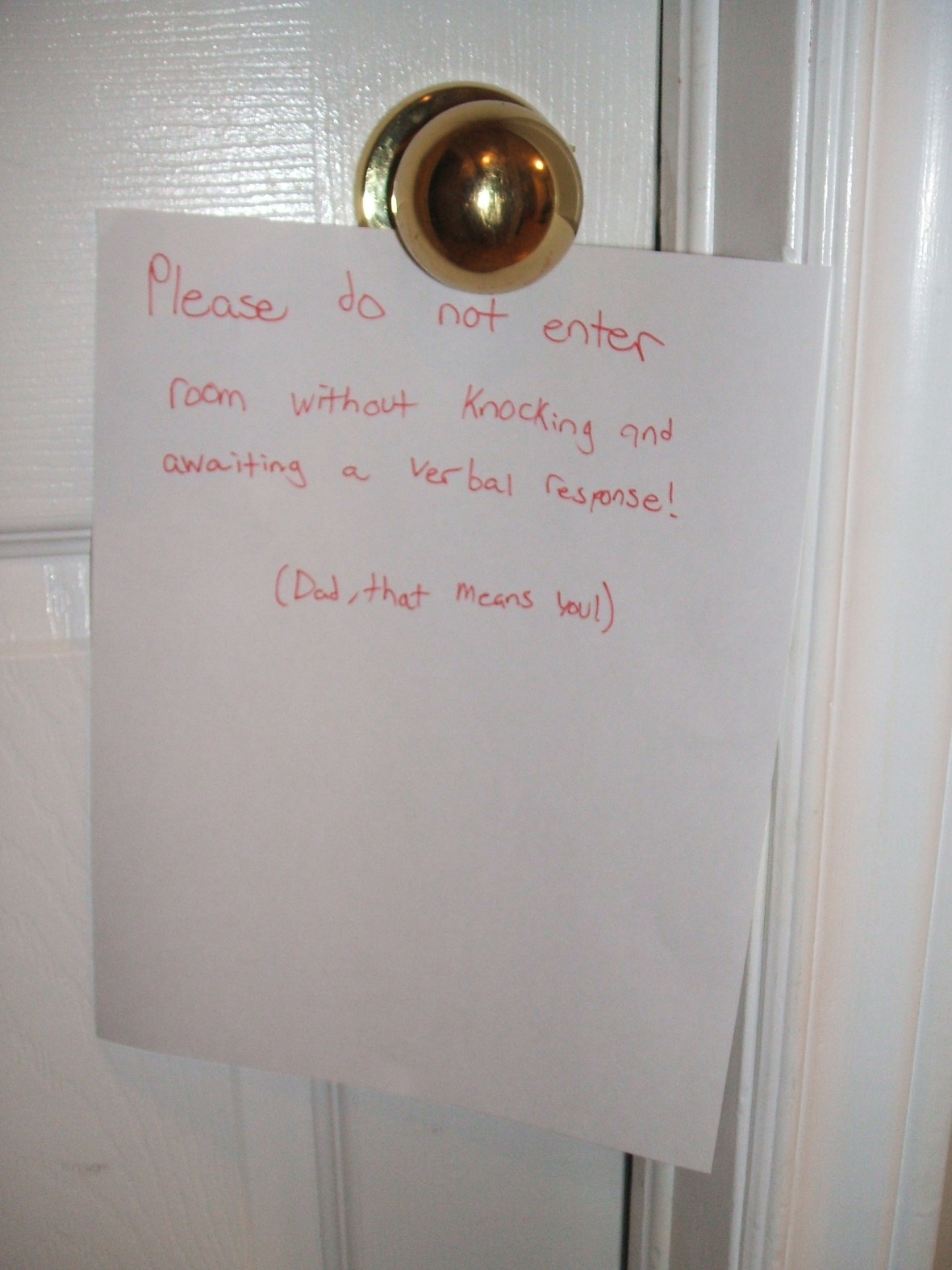 Did you see that?! It says, "Dad"...not "Mom"...not "Dad". I win!!!